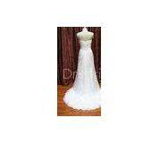 OEM Column Strapless Chiffon Sweetheart Neckline Wedding Dresses With Trains thumbnail-1