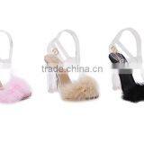B22414A Ladies High-end Temperament Fluffy Crystal Heel Toe Shoes High-heeled Sandals thumbnail-6