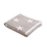 Wholesale Thick Plush 100% Cotton Brown Blue Baby Reversible Star Knit Blanket for Sale thumbnail-5