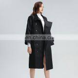 TWOTWINSTYLE Windbreaker For Women Turtleneck Long Sleeve Sashes Large Size Loose Casual Elegant thumbnail-5