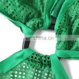 TWOTWINSTYLE Dress For Women V Neck Sleeveless High Waist See Through Maxi Sexy Hollow Out Plaid thumbnail-3