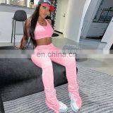 Hot Sales 2020 Summer Women Casual Two Piece Clothing Set Ladies Fitness Yoga Suit 2 Piece Set Women Clothing thumbnail-3