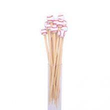 Decorative Cocktail Picks Wood Baseball thumbnail-1