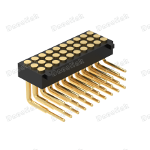 Dnenlink Flat Bottom Type,1.27mm Pitch Three Row H2.0mm DIP Female Pogo Pin Connector thumbnail-2