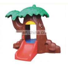 Tree model kids playhouse with slide toys for kids playground