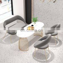 Rectangular Wide Restaurant Livingroom Modern Two Seats Office Sofa With Metal thumbnail-5