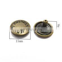 15mm Brass Custom Logo Decorative High Quality Double Rivet thumbnail-2