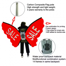 Weihai Wisezone Branded Human HDPE Backpack With Frame Banner With Custom Logo for Advertising thumbnail-4