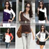 2015 Instyles 2013 T-Shirt Splice Casual Round Neck wholesale t-shirts china 3619 best