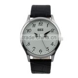 Men's Classic Black Leather White Quartz Man ESS Branded Watch WM265-ESS