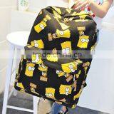 Cartoon School Shoulder Bag Simpson Printting Backpacks Canvas for Girls/Boys thumbnail-4