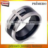 New Black Color Detachable Cross Titanium Stainless Steel Male Ring For Men Fine Jewelry thumbnail-1