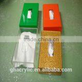 GH-RZ571 Acrylic Color Tissue Box Gold Cover Plexiglass Tissue Holder for Sale ,customized Acrylic Tissue Box Cover thumbnail-2