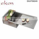 Single Bowl 18 Gauge Stainless Steel Handmade Built-in Drainboard Kitchen Sink thumbnail-4