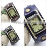 Wholesale Cheap Custom Logo Alloy Case Shape Genuine Leather Quartz Watch thumbnail-4