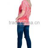 OEM Brand New 3D Print Bandana Red Latest Women Sublimation Printing T-shirt thumbnail-6