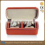 Custom Travel Packaging Gift 2 Slot Leather Watch Box