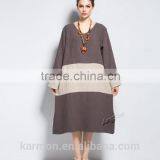 Linen Dress Plus Size Dress Spring Autumn Winter Dress thumbnail-5