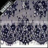 Lace Guipure Plum Eyelash Design Black 3M Wideth 100% Nylon Black Embroidery Guipure Lace Fabric Trim Skirts Design 5915 thumbnail-3