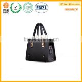 Cheap stock black pu lady handbag