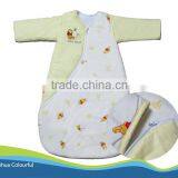 cotton long sleeves baby sleeping bag pirinting baby sleeping bag with sleeves 100%cotton