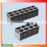 quality rj45 2 row network connector with 90 degree