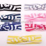 DIY handmade baby girl striped chevron cotton elastic headband cute rabbit ear soft safety headbands baby bunny headband