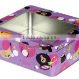 2016 customized printing gift package tin box use Custom Printed Square candy Tin Box
