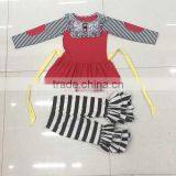 Thanksgiving Costume Western Dress for Little Girl Stripe Top and Pants 2 Pcs Pockets Fall Outfit thumbnail-6