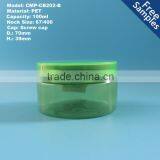 100ml 100g Empty Green Transparent PET Plastic Jar Container for Cosmetic Packaging thumbnail-1
