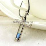 Fashion Jewelry High Quality Metal Hollow Shaped Hourglass Tube Pendant Stainless Steel Necklace thumbnail-5