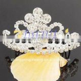 flower shaped rhinestone crown combs