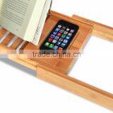 Bamboo Bathtub Caddy With Extending Sides and Adjustable Book Holder thumbnail-6