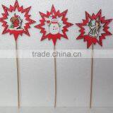 Wooden Santa Clause /Snowman /Angel Stick Christmas Outdoor Decoration Small Gifts for XMAS thumbnail-1