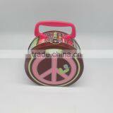 Round Shape With Handle and Lock Lunch Tin Box,mooncake Round Tin Box