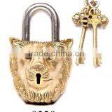 ANTIQUE BRASS TIGER LOCKS thumbnail-1