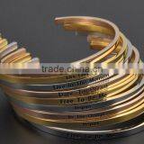 Wholesale Gold Designs Stainless Steel Message Engraved Custom Cuff Bracelets