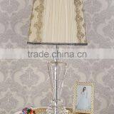 Luxury European Style Crystal Table Lamp With White Color Lace Lampshade thumbnail-2