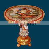 Adorable Cherubs Designed Porcelain Handicraft Small Round Table, Home Decorative Porcelain Art Table thumbnail-3