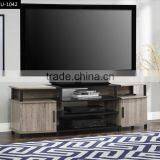 Natural Finish Deisgnwith Metal Frame MDF Plasma TV Stand thumbnail-1