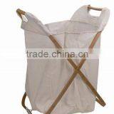 Store More X-Frame Bamboo and Canvas Laundry Basket thumbnail-1