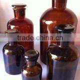 Laboratory 500ml Amber Glass Reagent Bottle With Narrow Mouth and Glass Lids thumbnail-1