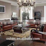 B108-3 Rectangle Stylish Stainless Steel pu Corner Table With Stone Marble Top thumbnail-3