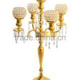 Gold Plated Crystal Ball Centerpiece Candelabra thumbnail-1