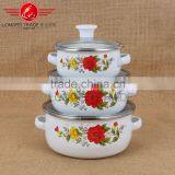 110DG Useful Yiwu Wholesale 3pcs Steel Enamel Casserole thumbnail-1