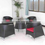 Outdoor Rattan Dining Set With Round Table thumbnail-1