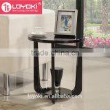 New Design Wood Sofa Side Table High Quality Glossy MDF Wood Round Bed Side Table Coffee Table thumbnail-2