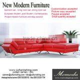 JR6016 Italy New Modern 1+2+3 Full Top Grain Red Leather Stainless Steel Legs Sofa 1 Set Customize Furniture Factory thumbnail-1