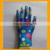 Women's Nitrile Garden Work Gloves Assorted Colors Flat Nitrile Coated Garden Glove thumbnail-2