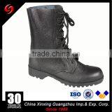 Black Full Grain Leather Waterproof Canvas Combat Jungle Military Boots thumbnail-2